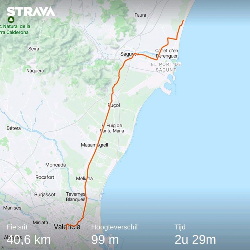 EV8 Spanje | Valencia - Girona etappe 01 route | Fietsmagie